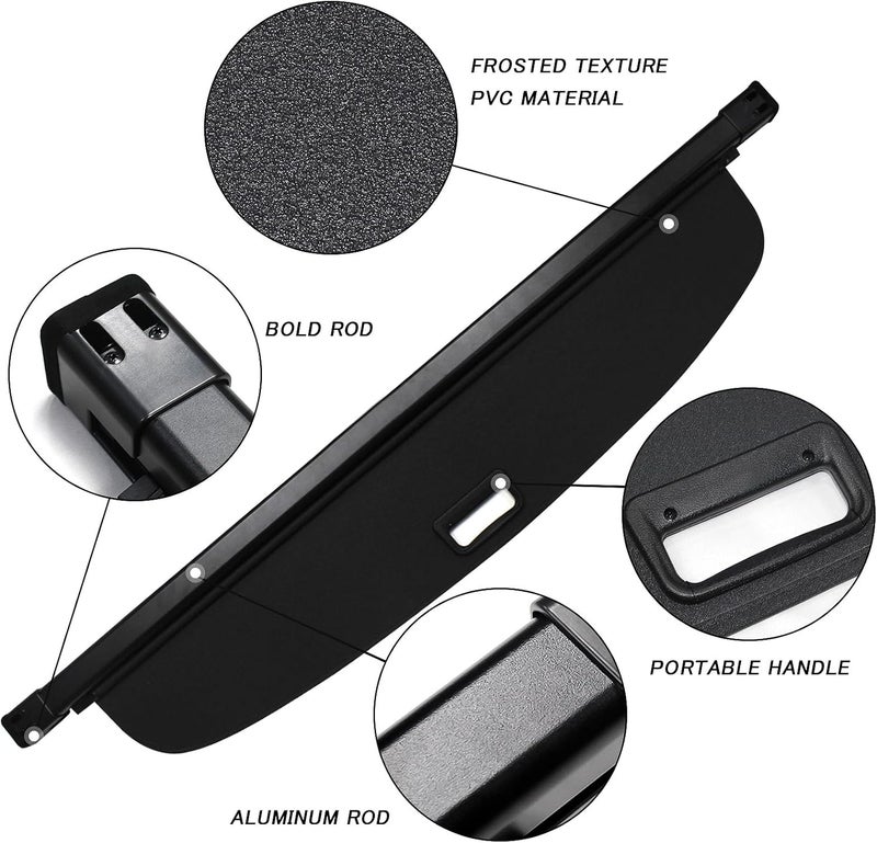 Sze Cargo Cover for VW Tiguan 2018-2024 Accessories Retractable Trunk Cover Black Rear Trunk Security Cover Shielding Shade Waterproof-New Upgrade - Image 2